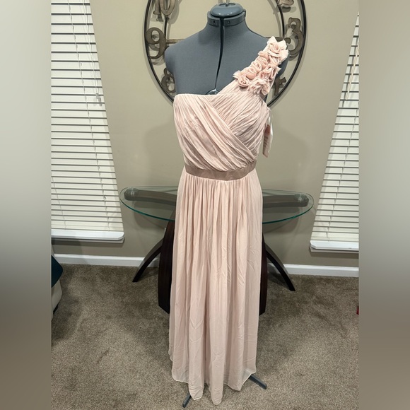 Elegant One-Shoulder Dress by Dessy Collection Sample Size 10 NWT‎